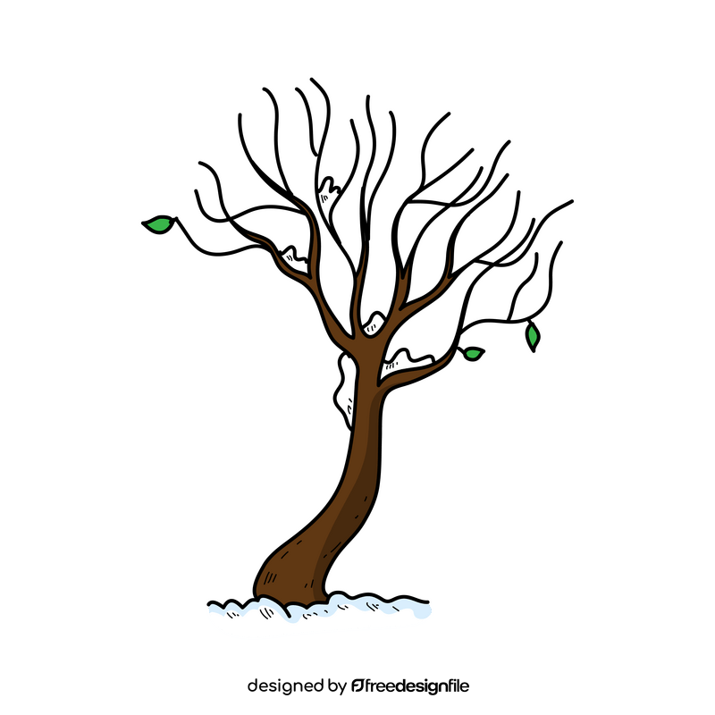 Cartoon winter tree clipart