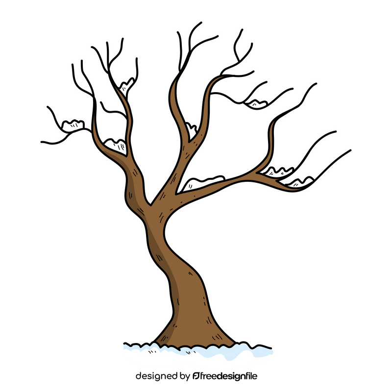 Snowy winter tree clipart