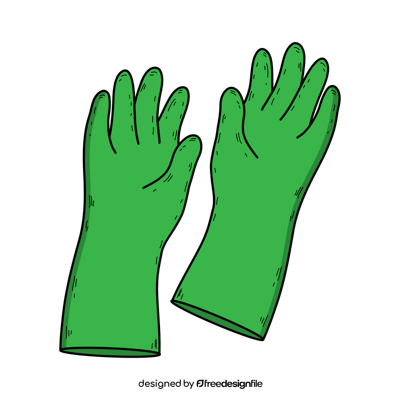 Rubber gloves drawing clipart