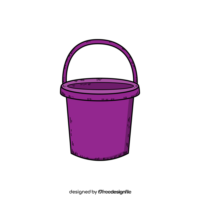 Purple bucket drawing clipart
