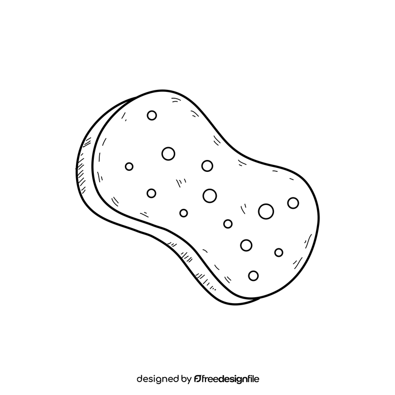 Sponge drawing black and white clipart