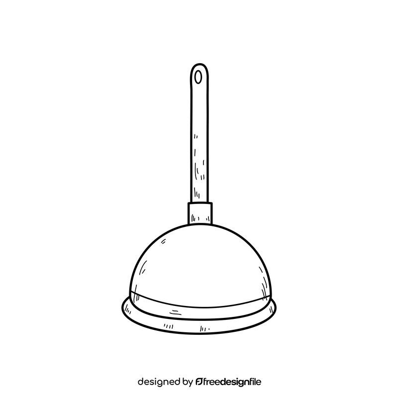 Plunger drawing black and white clipart