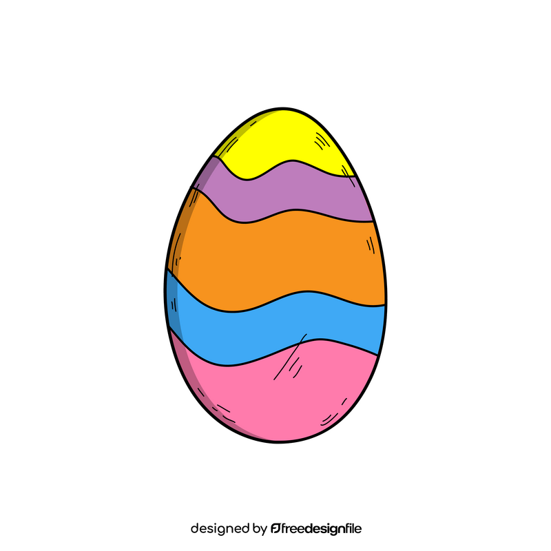 Colorful easter egg drawing clipart