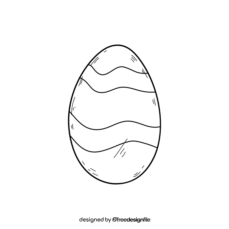 Easter egg drawing black and white clipart