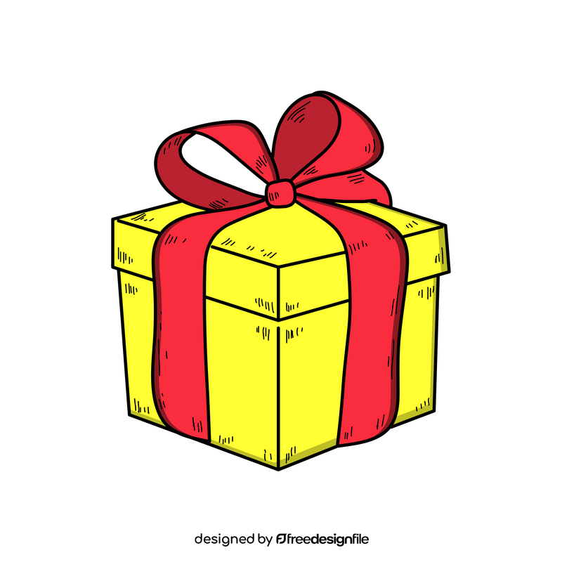 Gift box drawing clipart