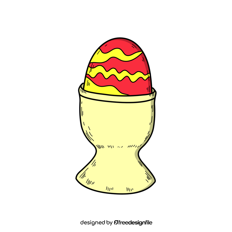 Easter egg in egg cup clipart
