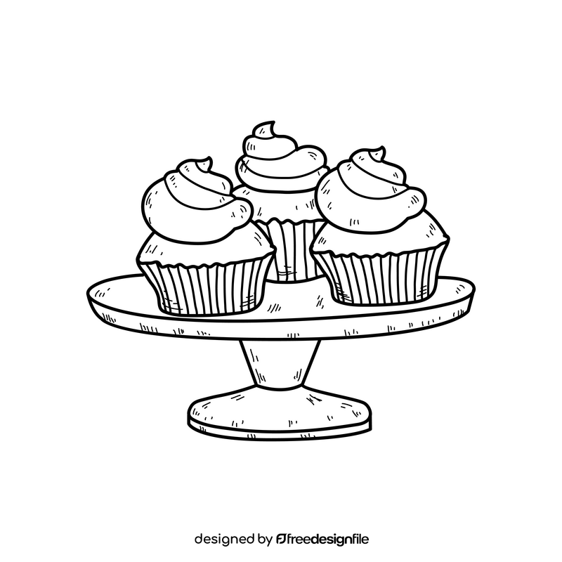 Easter cakes drawing black and white clipart