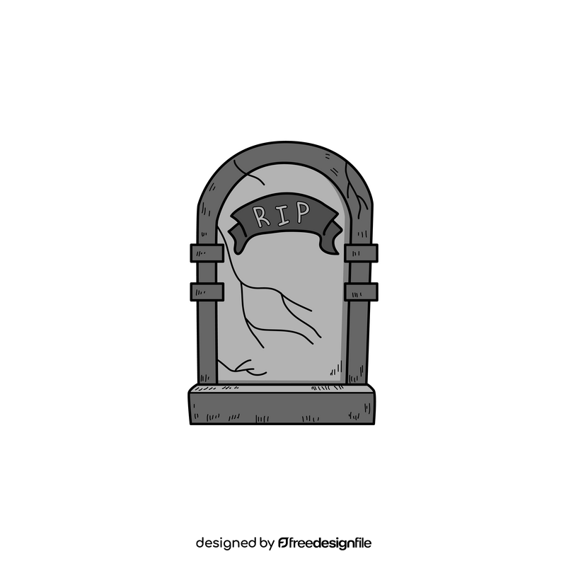 Halloween rip tombstone drawing clipart