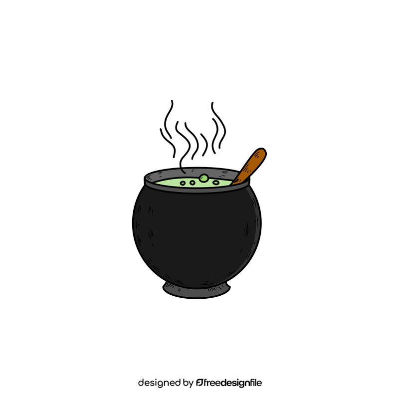 Halloween cauldron drawing clipart