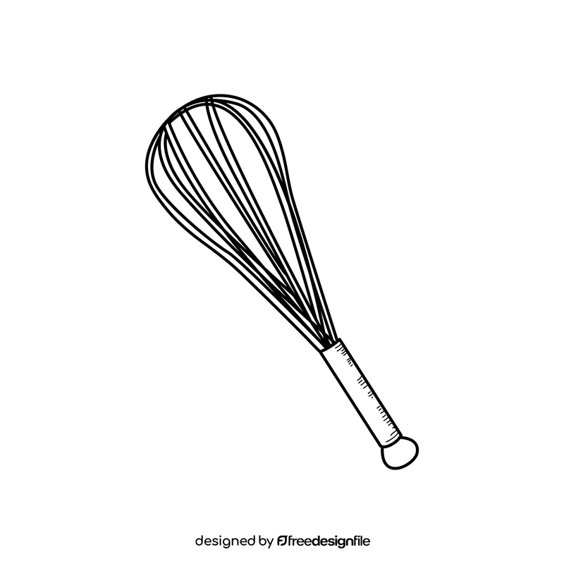 Whisk drawing black and white clipart
