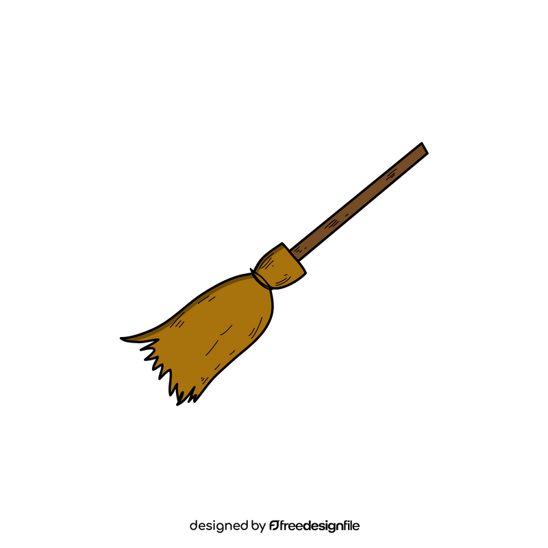 Witch broom drawing clipart