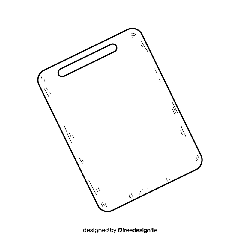 Cutting board drawing black and white clipart