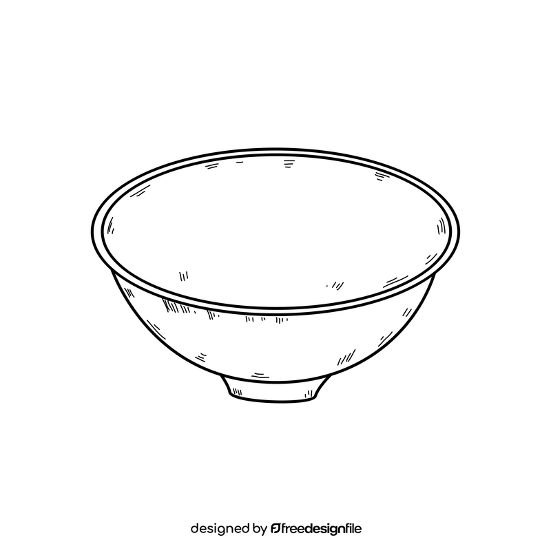 Bowl drawing black and white clipart