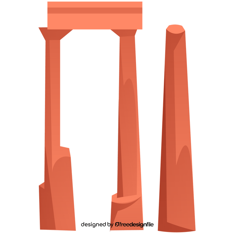 Ancient columns in Jordan, temple columns clipart