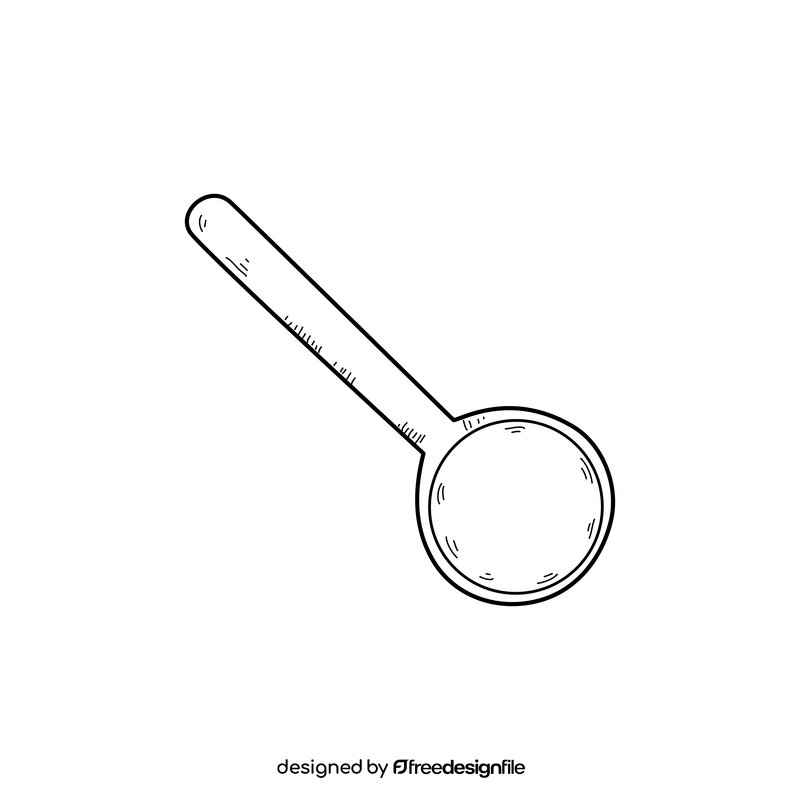 Wooden spoon drawing black and white clipart