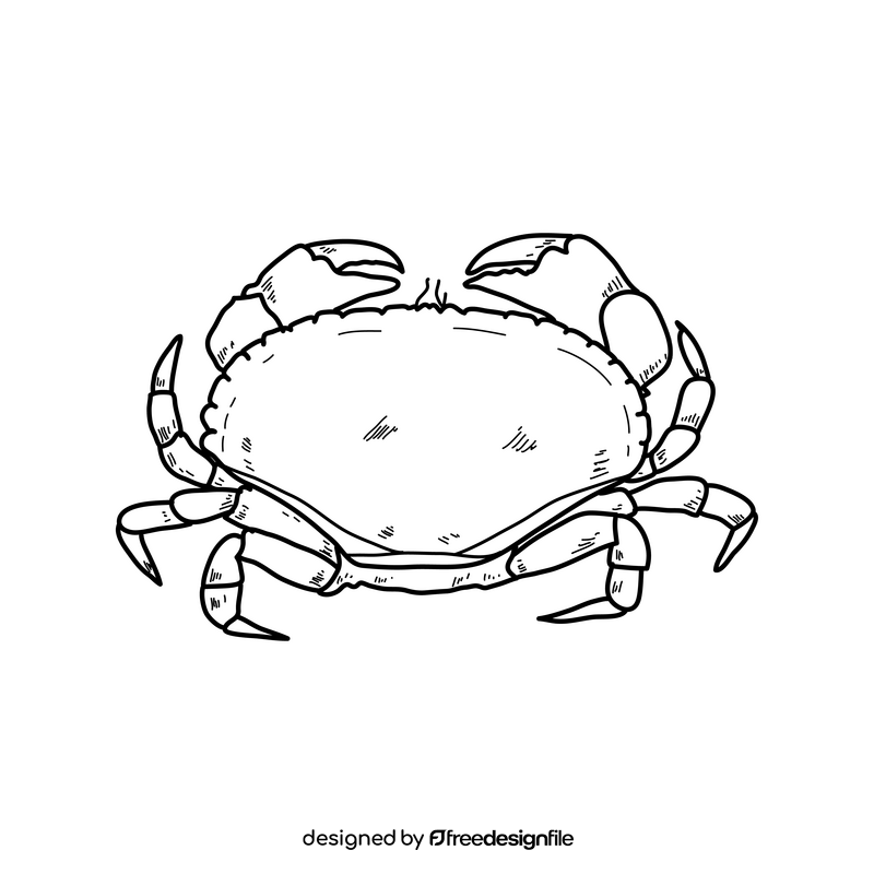 Crab drawing black and white clipart