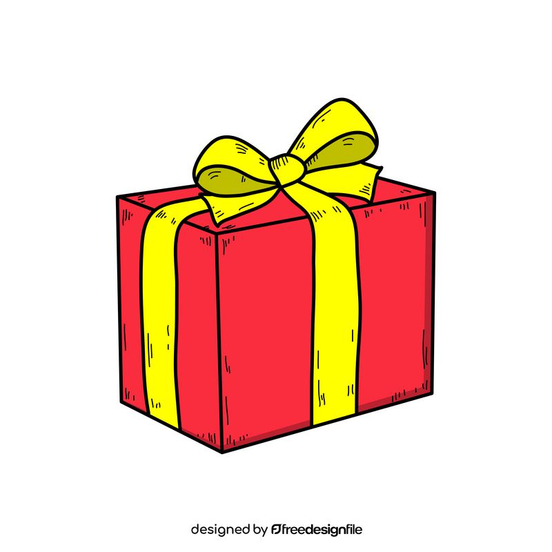 Birthday present drawing clipart