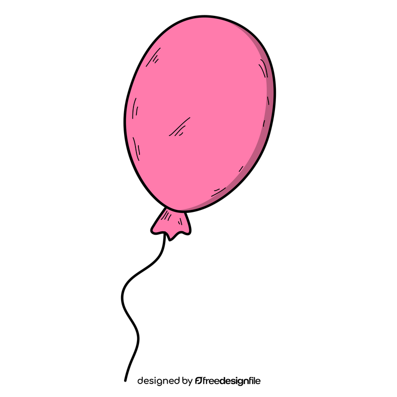 Pink balloon drawing clipart