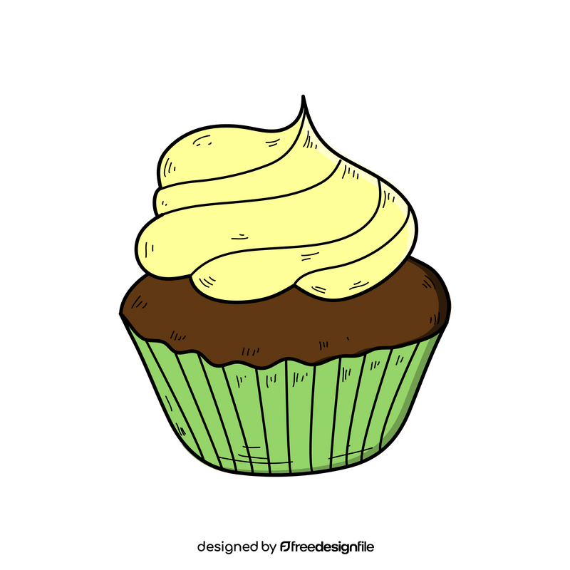Birthday cupcake drawing clipart