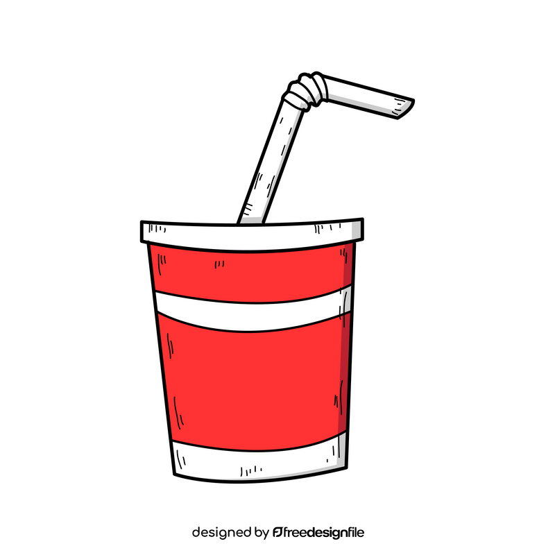 Cold drink paper cup drawing clipart