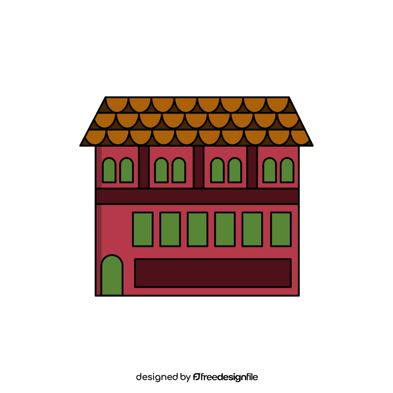 Old building drawing clipart
