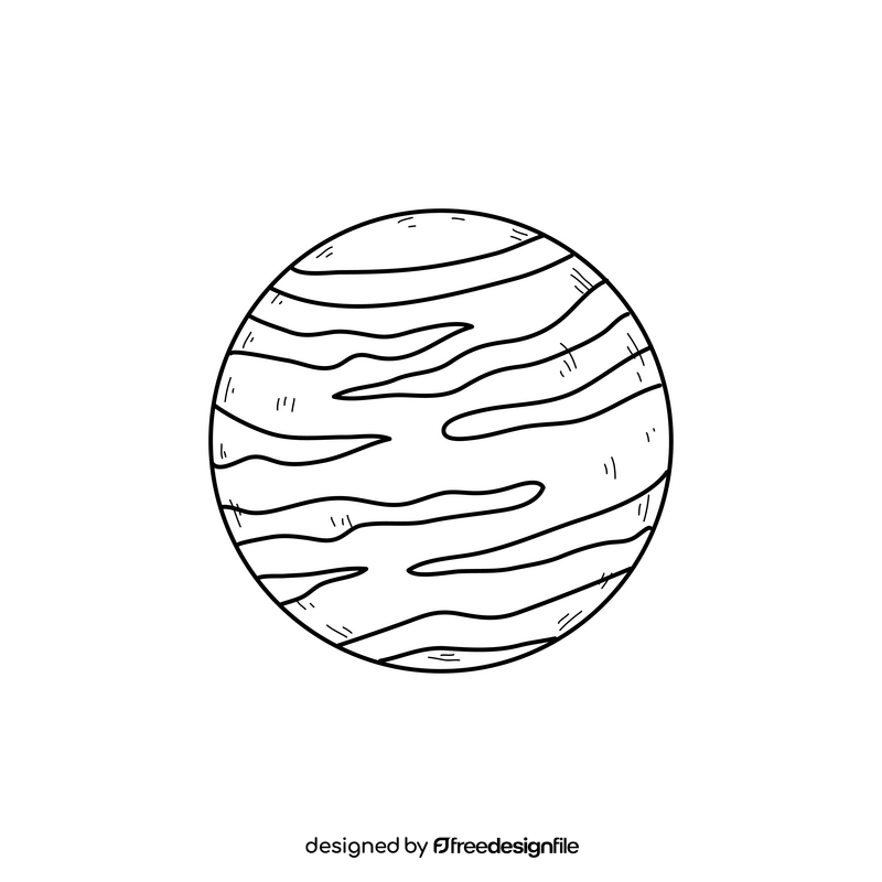 Neptune planet drawing black and white clipart