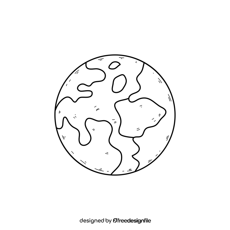 Jupiter planet drawing black and white clipart
