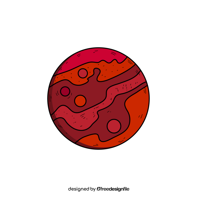 Mars planet drawing clipart