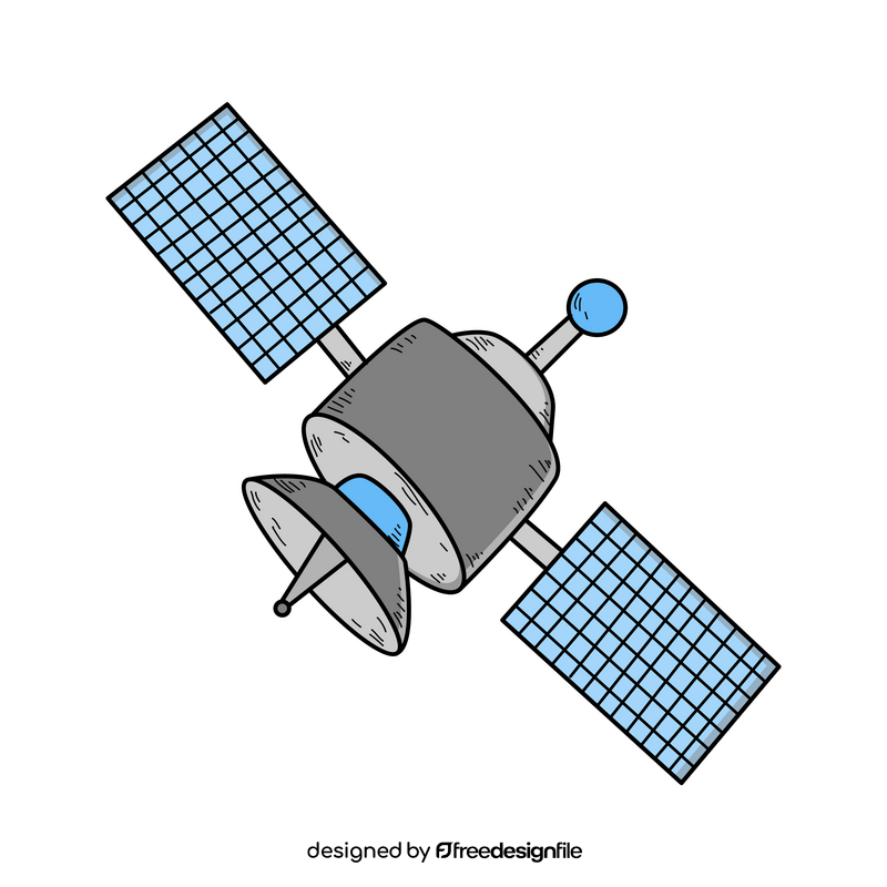Satellite drawing clipart