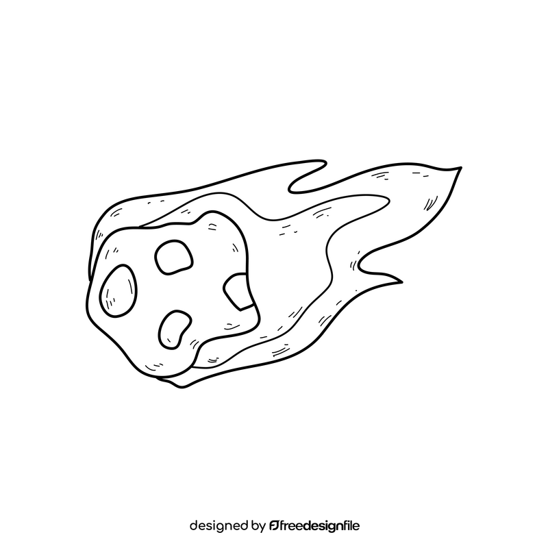 Meteorite drawing black and white clipart