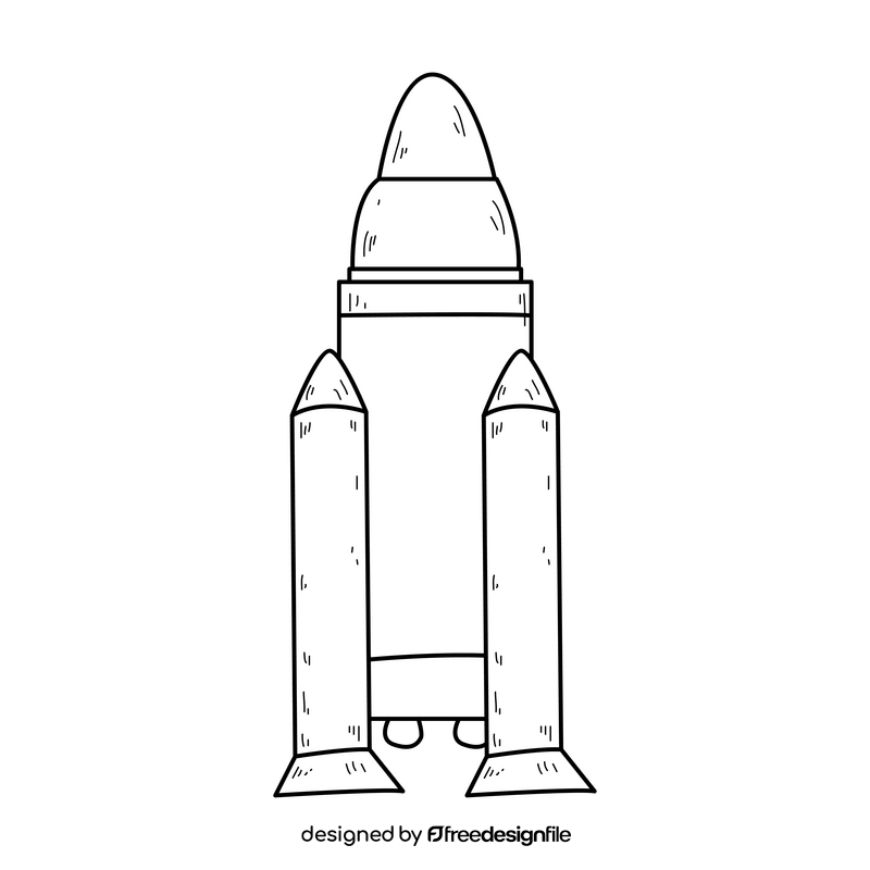 Spacecraft drawing black and white clipart
