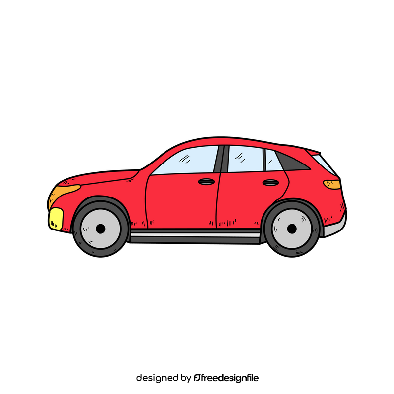 Red car drawing clipart