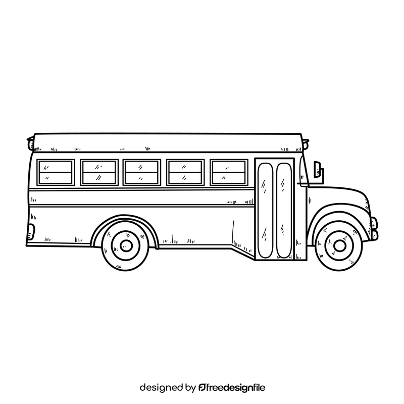 School bus drawing black and white clipart