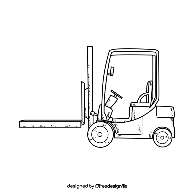 Forklift drawing black and white clipart free download