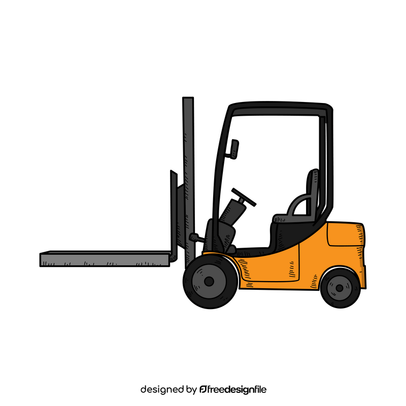 Forklift drawing clipart