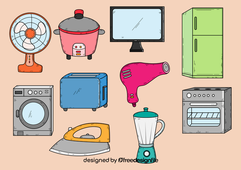 Household Appliances Line Drawing Icon Set Stock Vector (Royalty Free)  2323227207 | Shutterstock