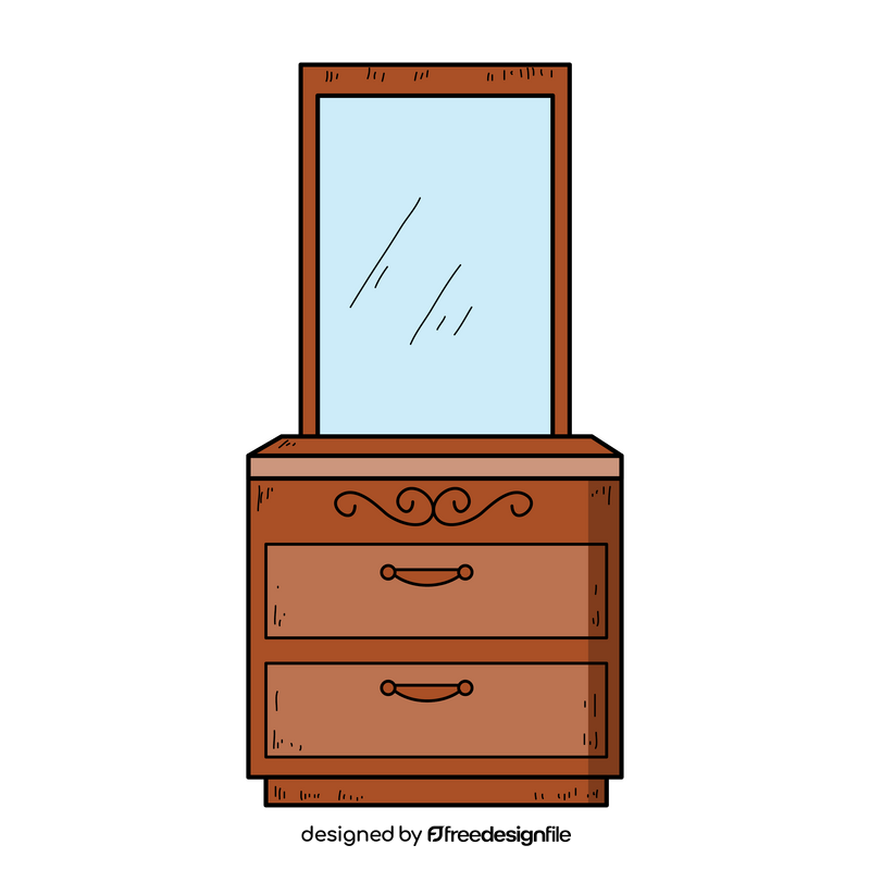 Dressing table drawing clipart