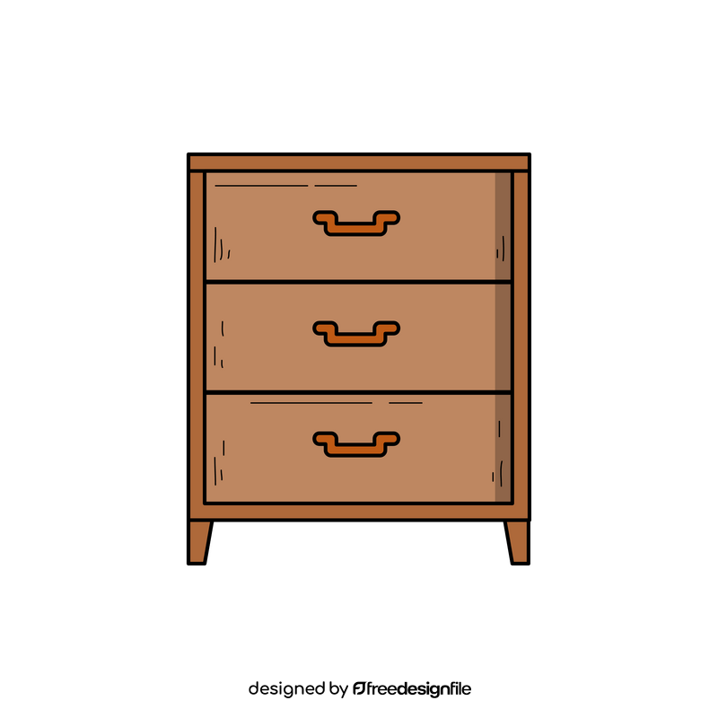 Bedside table drawing clipart