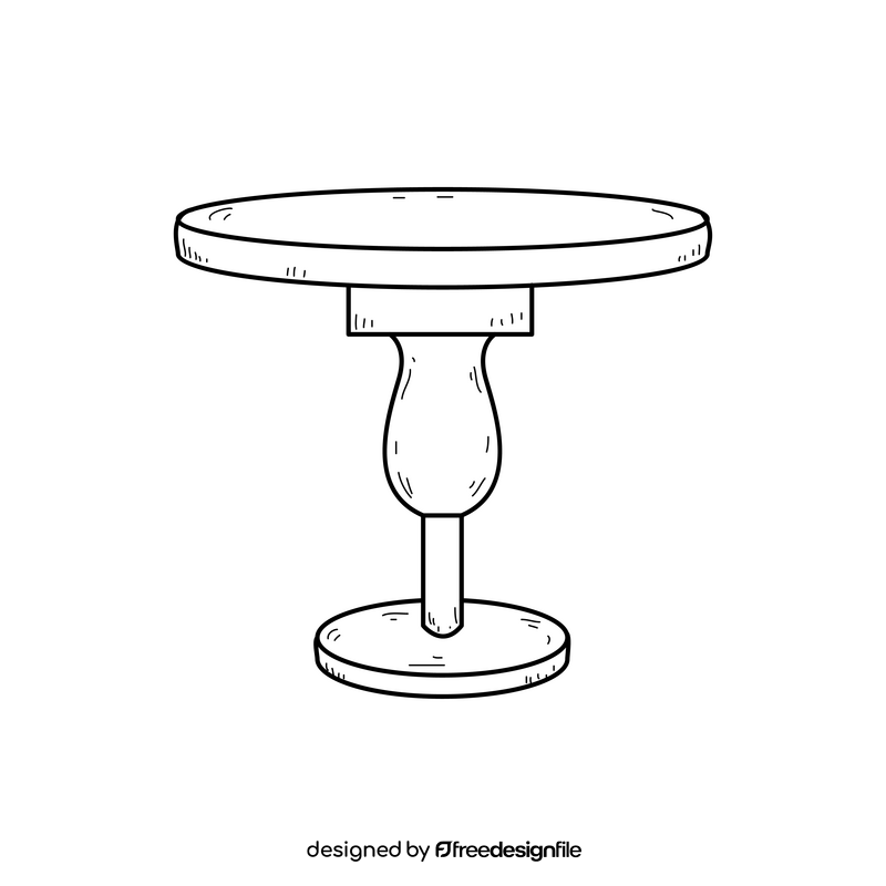 Table drawing black and white clipart
