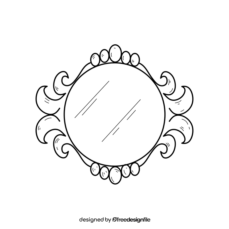 Mirror drawing black and white clipart