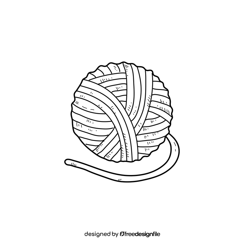 Yarn drawing black and white clipart