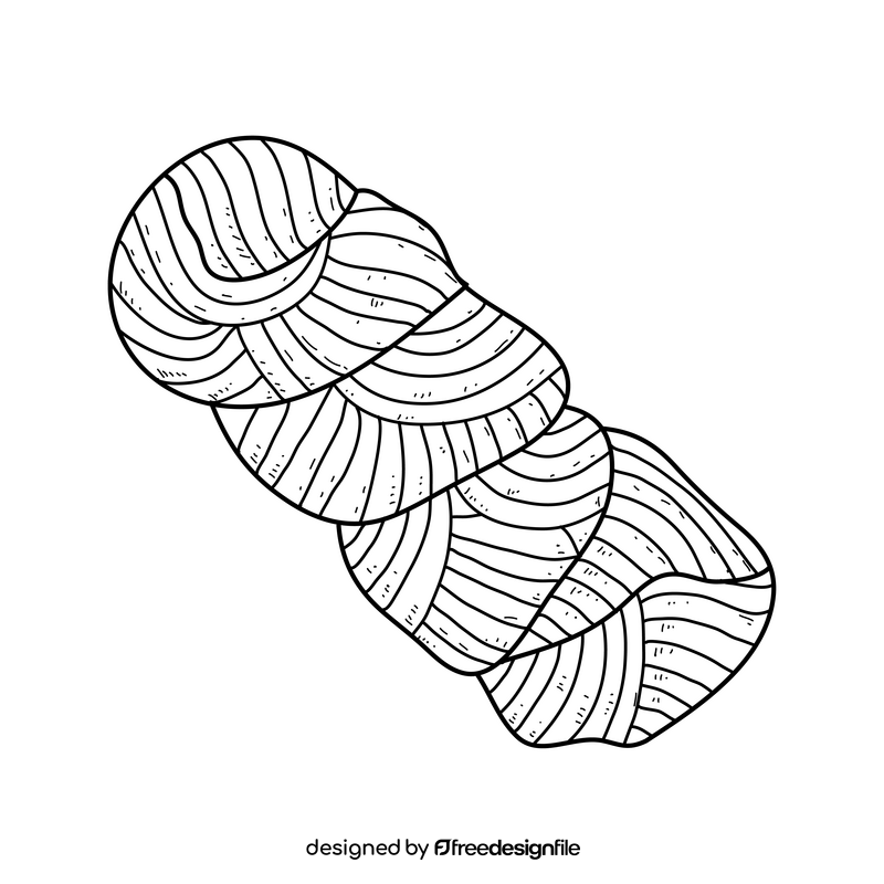 Knitting yarn drawing black and white clipart