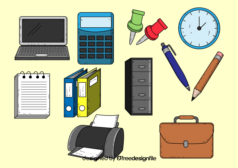 Office equipment drawing vector