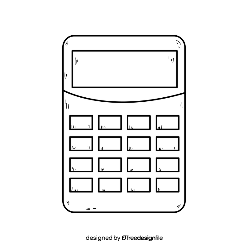 Calculator drawing black and white clipart