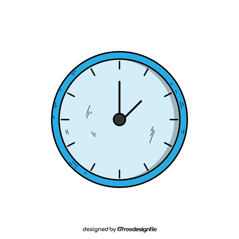 Office wall clock drawing clipart