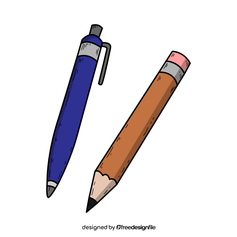 Pen and pencil drawing clipart
