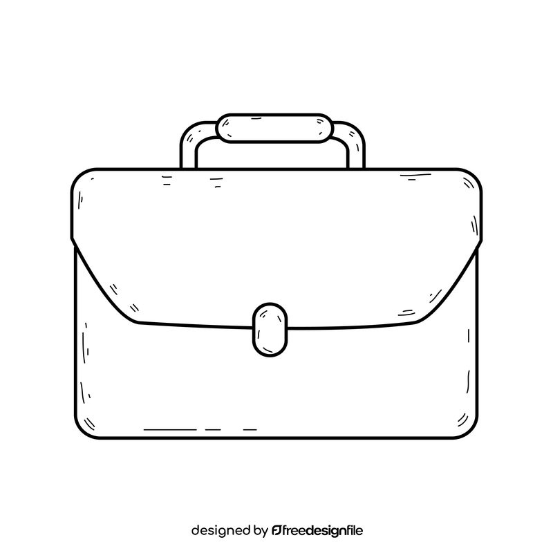 Briefcase drawing black and white clipart