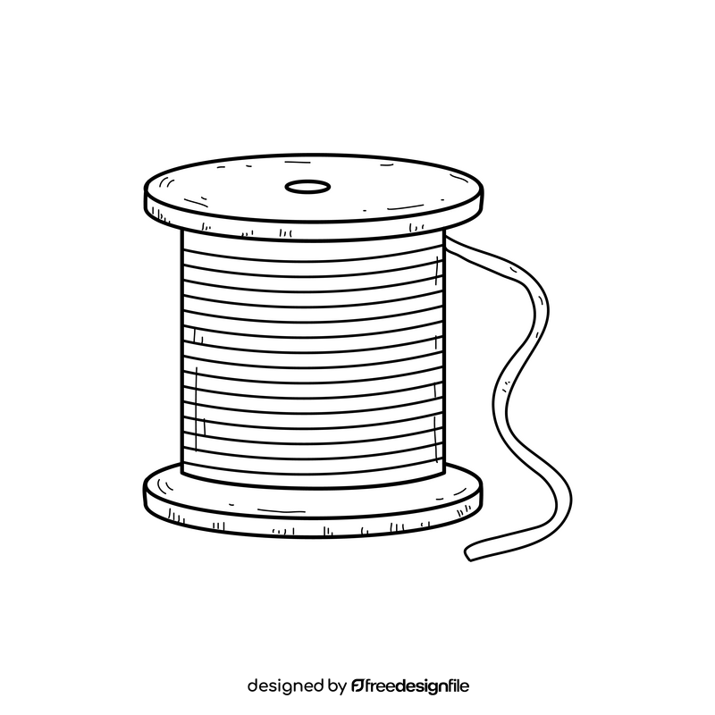 Thread drawing black and white clipart