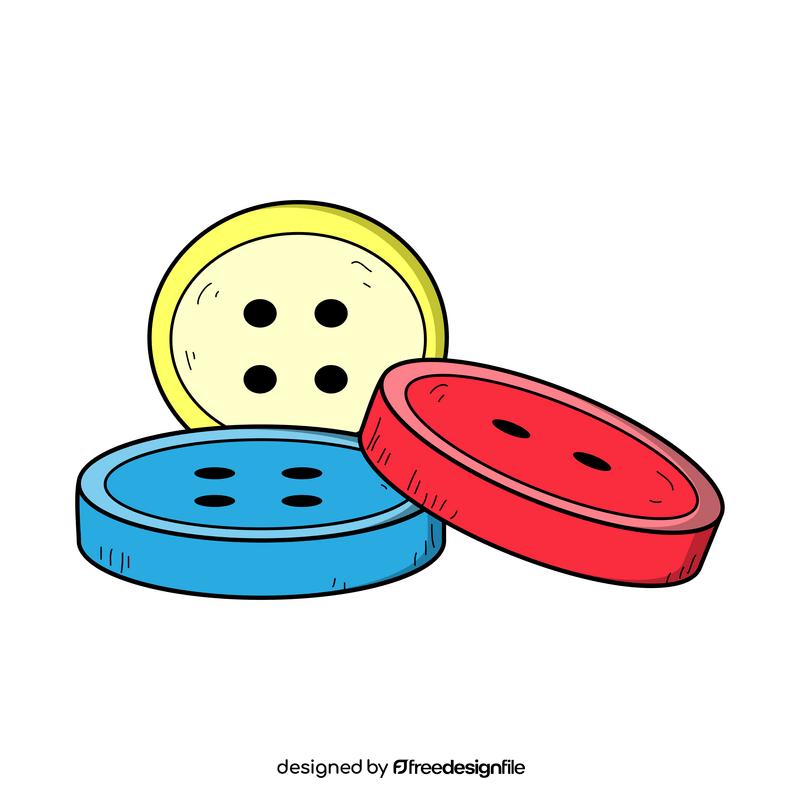 Sewing buttons drawing clipart