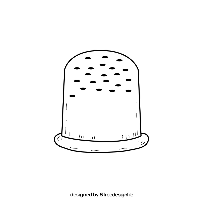 Thimble drawing black and white clipart